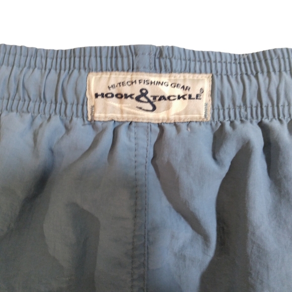 Hook & Tackle Fishing Shorts mens XL blue outdoor swim stash pocket - Picture 8 of 9
